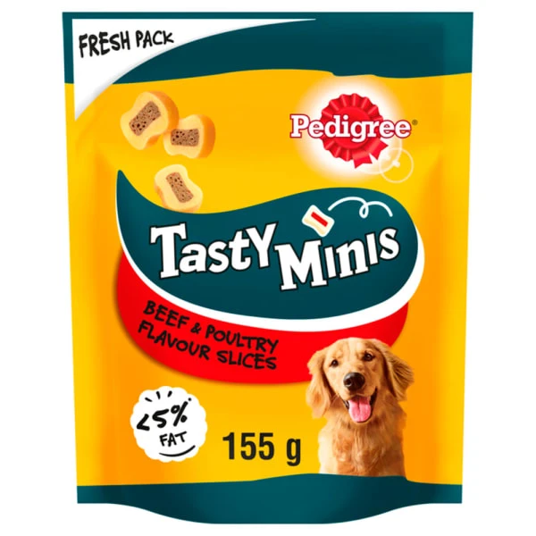 Pedigree Tasty Minis Chewy Slices Adult Dog Treats - Beef & Poultry 3 Pedigree Tasty Minis Chewy Slices Adult Dog Treats - Beef & Poultry