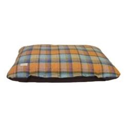 Earthbound Tweed Flat Cushion Dog Bed Orange Check 7 Earthbound Tweed Flat Cushion Dog Bed Orange Check -KONG || Danish Design || Tropiclean Shop I9520968
