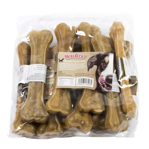 Howlers 8"" Pressed Bones Dog Treat 3 Howlers 8"" Pressed Bones Dog Treat