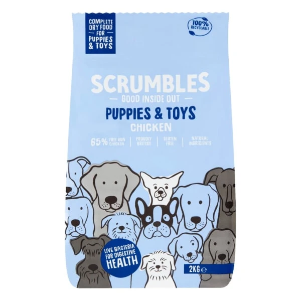 Scrumbles Gluten Free Puppies & Toy Dogs Chicken Dry Dog Food 3 Scrumbles Gluten Free Puppies & Toy Dogs Chicken Dry Dog Food
