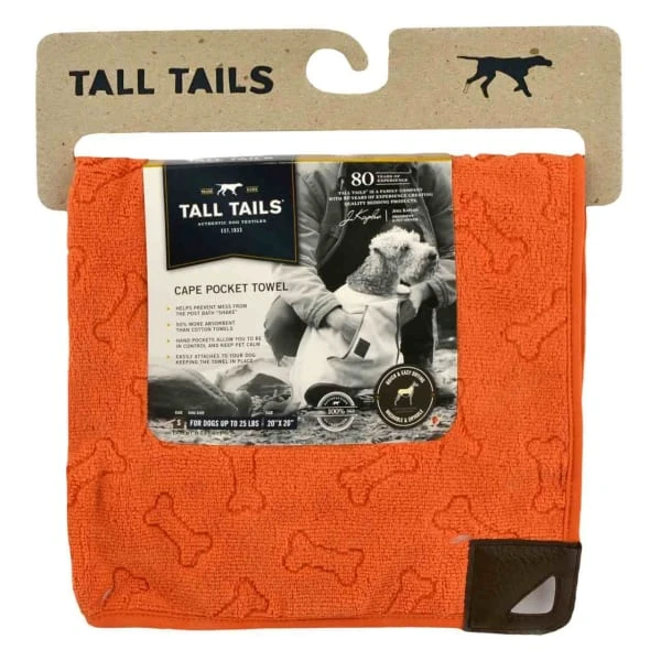 Tall Tails Orange Pet Cape Towel 5 Tall Tails Orange Pet Cape Towel - Image 3