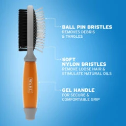 Wahl Double Sided Soft Brush With Soft Grip Gel Handle -KONG || Danish Design || Tropiclean Shop I9522980 en 03