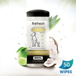 Wahl Refresh Cleaning Coconut Pet Dog Wipes -KONG || Danish Design || Tropiclean Shop I9522995