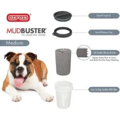 Dexas Lidded MudBuster Dog Paw Cleaner In Light Grey -KONG || Danish Design || Tropiclean Shop I9530335 01
