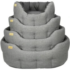 Earthbound Traditional Tweed & Waterproof Dog Bed In Steel Grey