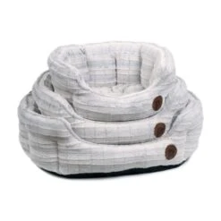 Petface White Plush Oval Medium Dog Bed