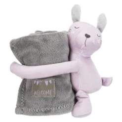 Trixie Junior Rabbit And Blanket Cuddly Set For Dogs - Grey & Lilac