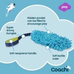 Coachi Tuggi Hide Toy For Dogs - Navy, Lime & Light Blue