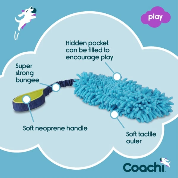 Coachi Tuggi Hide Toy For Dogs - Navy, Lime & Light Blue 3 Coachi Tuggi Hide Toy For Dogs - Navy, Lime & Light Blue