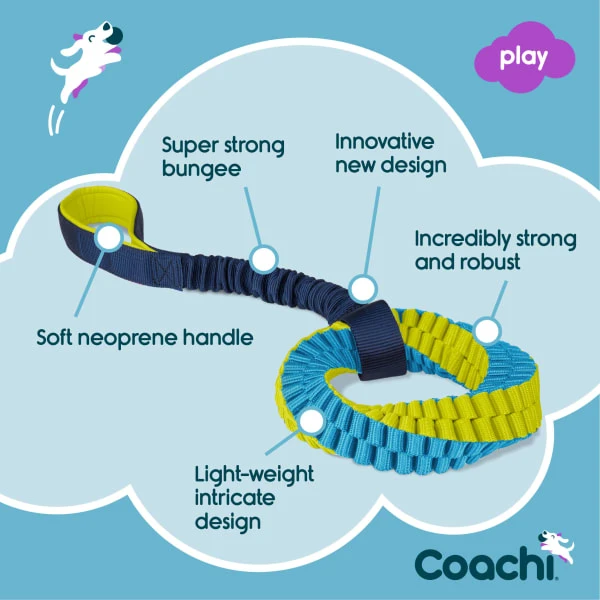 Coachi Tuggi Helix Toy For Dogs - Navy, Lime & Light Blue 4 Coachi Tuggi Helix Toy For Dogs - Navy, Lime & Light Blue - Image 2