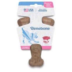 Benebone Wishbone Small Puppy Dog Toy - Bacon -KONG || Danish Design || Tropiclean Shop I9661297