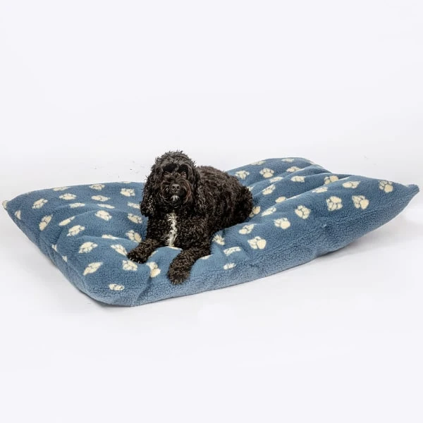 Danish Design Sherpa Fleece Harbour Paw Deep Duvet Blue Adult Dog Bed 5 Danish Design Sherpa Fleece Harbour Paw Deep Duvet Blue Adult Dog Bed - Image 3