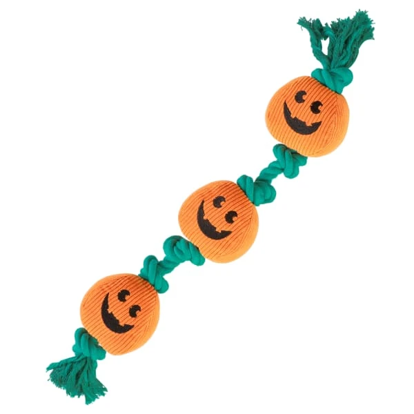 Halloween Spooky Pumpkin Rope Dog Toy 3 Halloween Spooky Pumpkin Rope Dog Toy