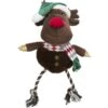 Trixie Christmas Multicolour Plush Rope Reindeer Dog Toy